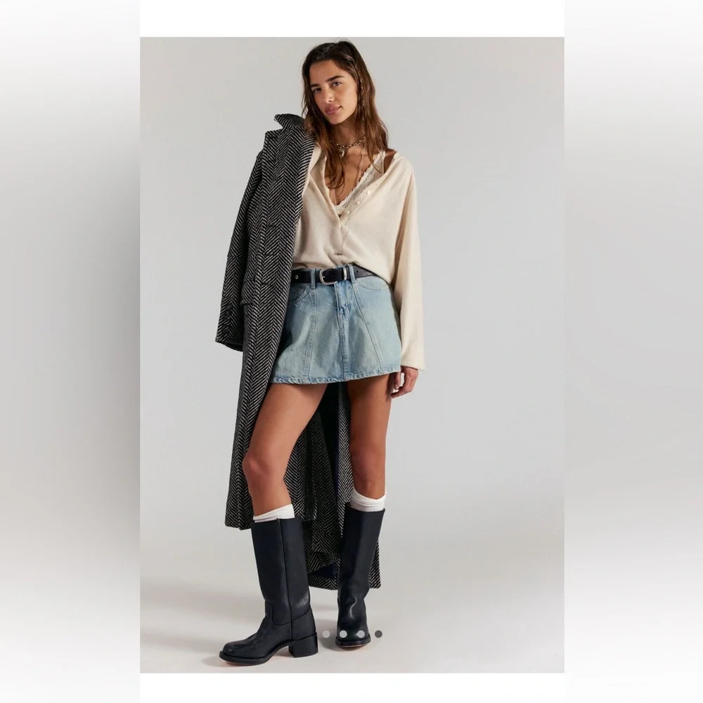 Free People Blue Denim Mini Skirt